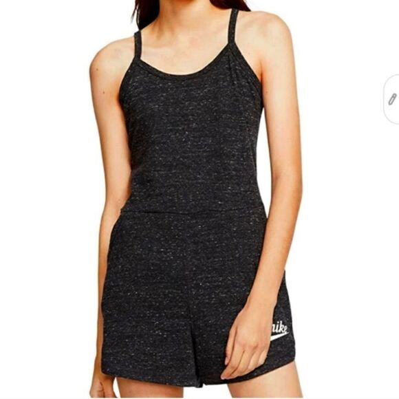 Nike Romper Women's Retro Black Sleeveless Jumpsuit Shorts #I - Picture 2 of 5